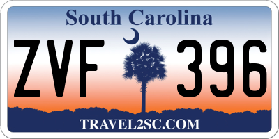 SC license plate ZVF396