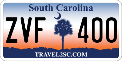 SC license plate ZVF400