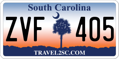 SC license plate ZVF405