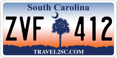 SC license plate ZVF412