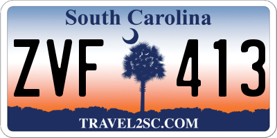 SC license plate ZVF413