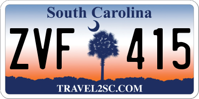 SC license plate ZVF415
