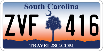 SC license plate ZVF416