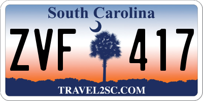 SC license plate ZVF417