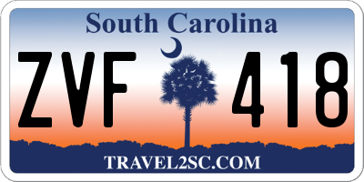 SC license plate ZVF418