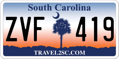 SC license plate ZVF419
