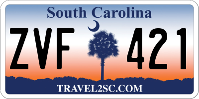 SC license plate ZVF421