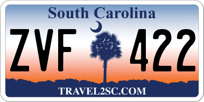 SC license plate ZVF422