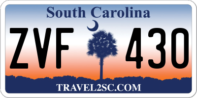 SC license plate ZVF430