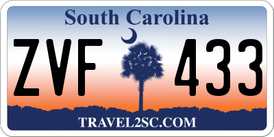 SC license plate ZVF433