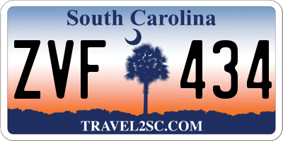 SC license plate ZVF434