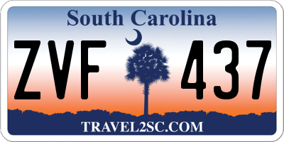 SC license plate ZVF437