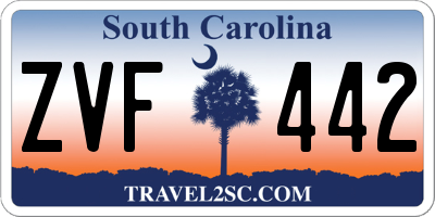 SC license plate ZVF442