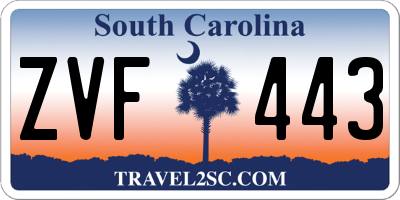 SC license plate ZVF443
