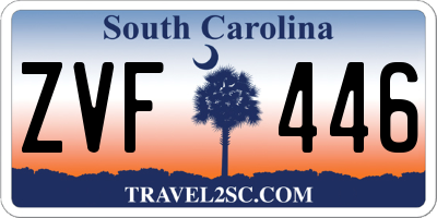 SC license plate ZVF446