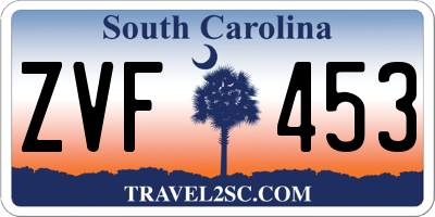 SC license plate ZVF453