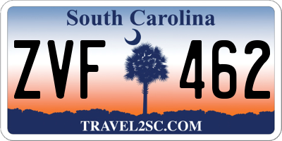 SC license plate ZVF462