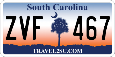 SC license plate ZVF467