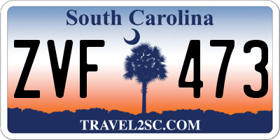 SC license plate ZVF473
