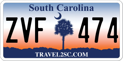 SC license plate ZVF474