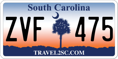 SC license plate ZVF475