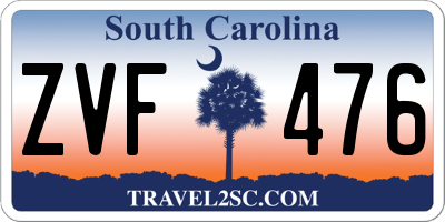 SC license plate ZVF476