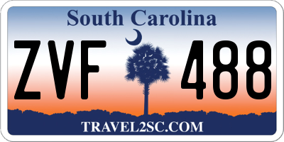 SC license plate ZVF488