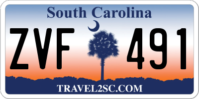 SC license plate ZVF491
