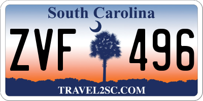 SC license plate ZVF496