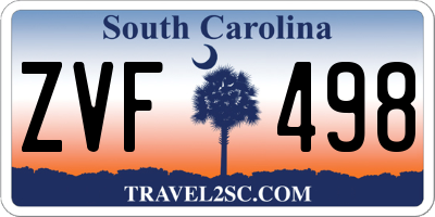 SC license plate ZVF498