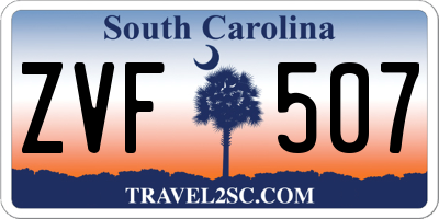 SC license plate ZVF507