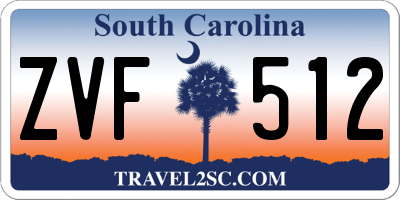 SC license plate ZVF512