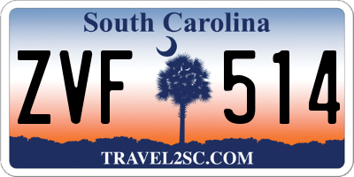 SC license plate ZVF514