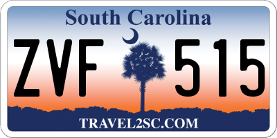 SC license plate ZVF515