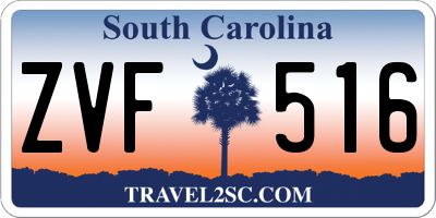 SC license plate ZVF516