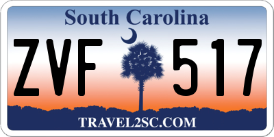 SC license plate ZVF517