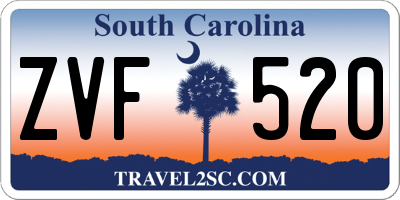 SC license plate ZVF520