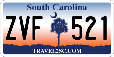 SC license plate ZVF521