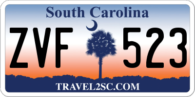 SC license plate ZVF523