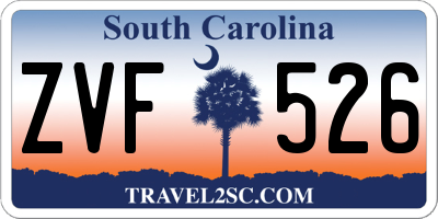 SC license plate ZVF526