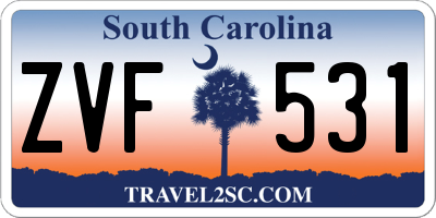 SC license plate ZVF531