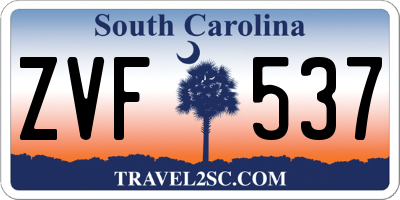 SC license plate ZVF537