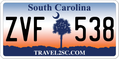 SC license plate ZVF538