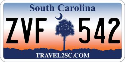SC license plate ZVF542