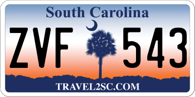 SC license plate ZVF543