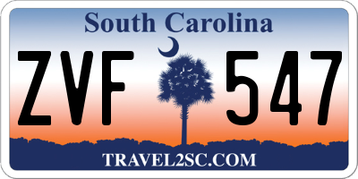 SC license plate ZVF547