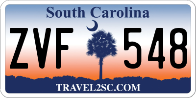 SC license plate ZVF548