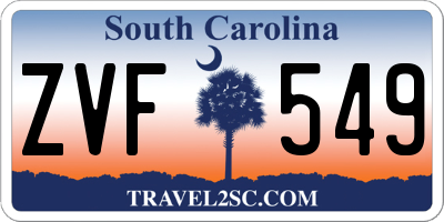 SC license plate ZVF549