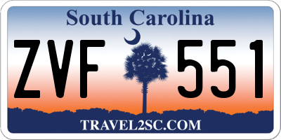 SC license plate ZVF551