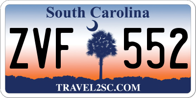 SC license plate ZVF552